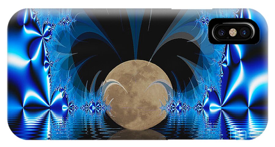 Abstract iPhone X Case featuring the digital art Magic Moon by Geraldine DeBoer