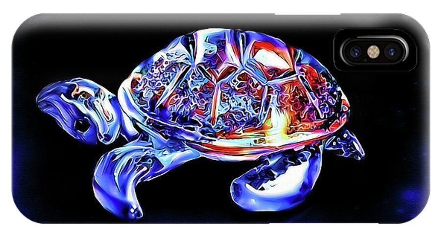 Magic Turtle iPhone X Case featuring the digital art Magic Turtle by Pennie McCracken