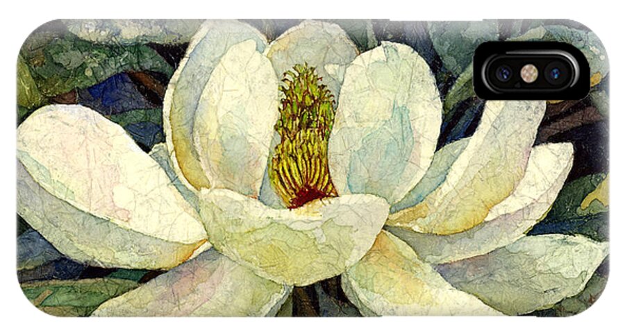 Magnolia iPhone X Case featuring the painting Magnolia Grandiflora by Hailey E Herrera