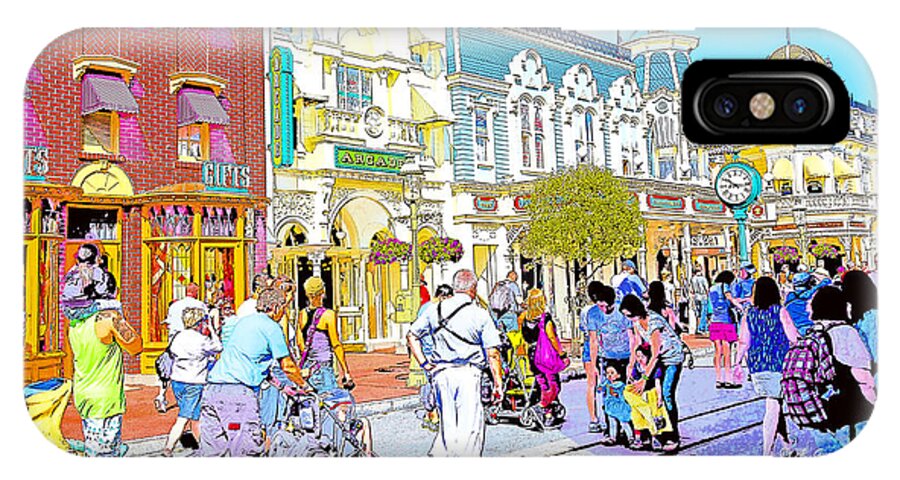 Main Street Usa iPhone X Case featuring the photograph Main Street USA Walt Disney World Poster Print by A Macarthur Gurmankin