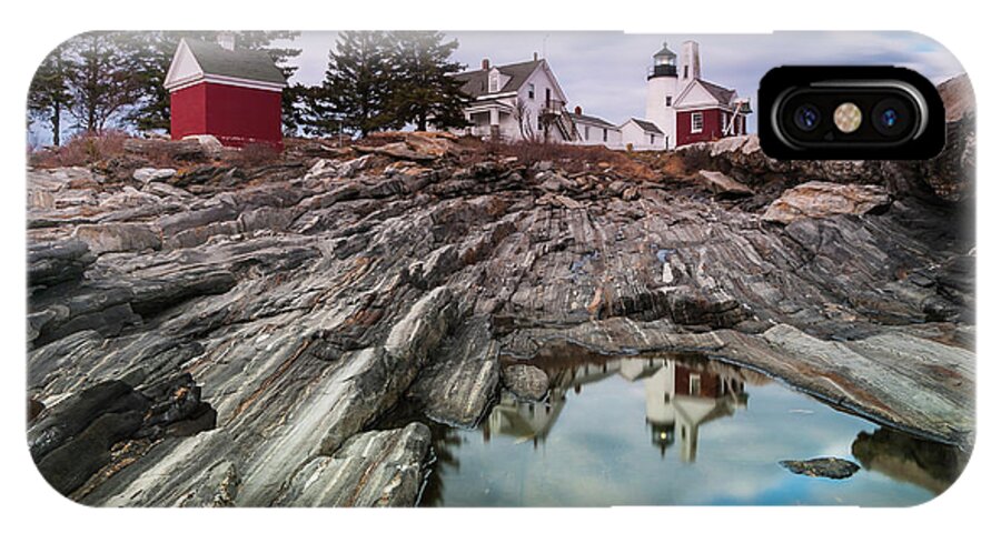 Maine iPhone X Case featuring the photograph Maine Pemaquid Lighthouse Reflection by Ranjay Mitra