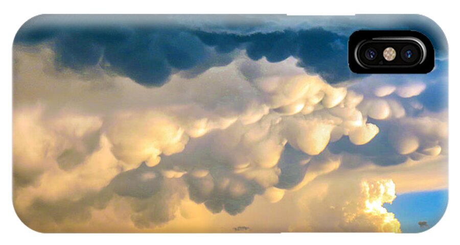 Weather iPhone X Case featuring the photograph Mammatus Clouds at Sunset by Dawn Key