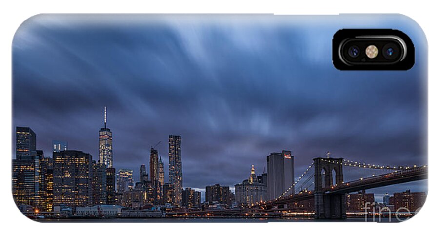 Brooklyn Bridge Park iPhone X Case featuring the photograph Manhattan and Brooklyn Bridge by Michael Ver Sprill
