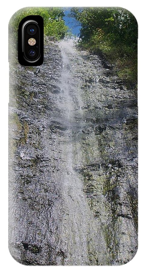 #hawaii iPhone X Case featuring the photograph Manoa Falls by Cornelia DeDona