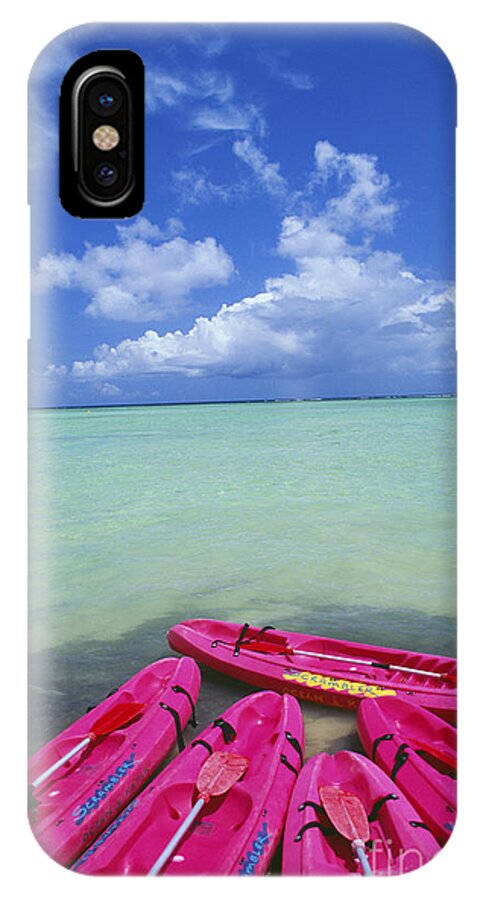 Afternoon iPhone X Case featuring the photograph Many Pink Kayaks by Dana Edmunds - Printscapes