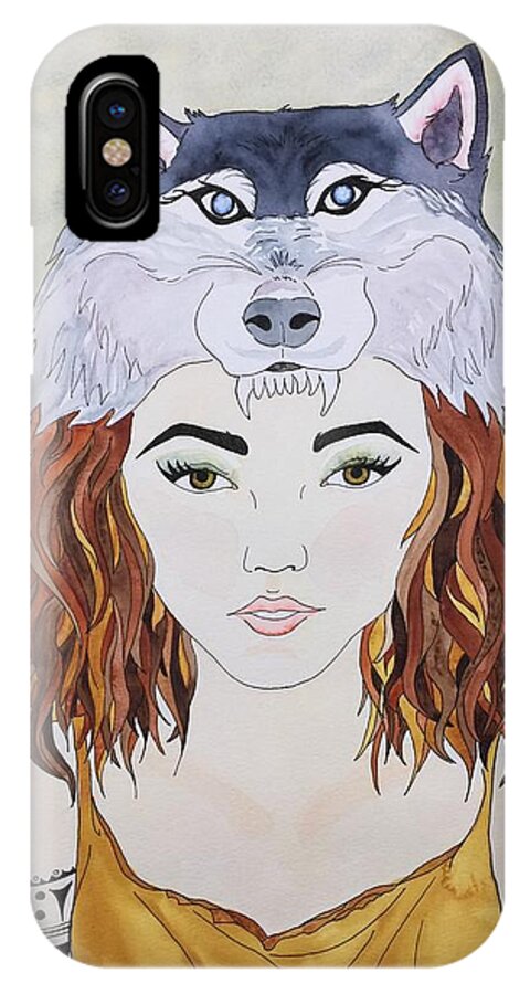 Wolf Woman iPhone X Case featuring the mixed media Many Women by Sonja Jones