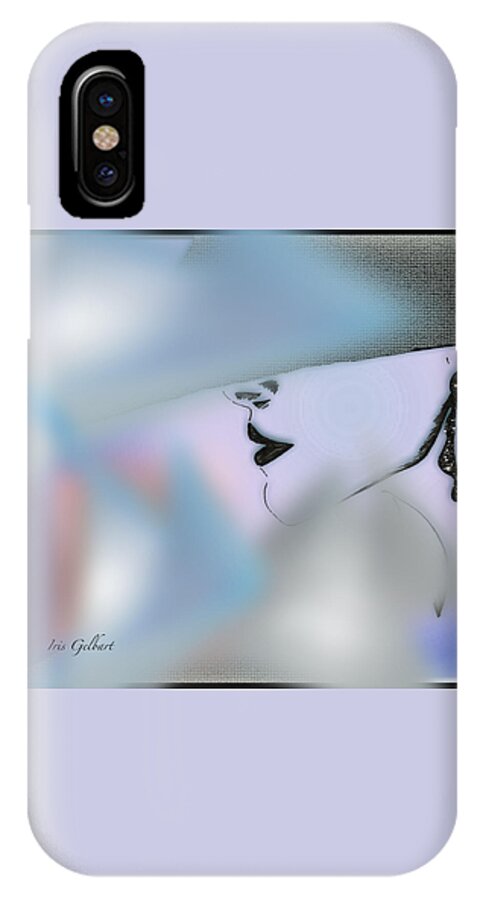 Portrait iPhone X Case featuring the drawing Marion Abby by Iris Gelbart
