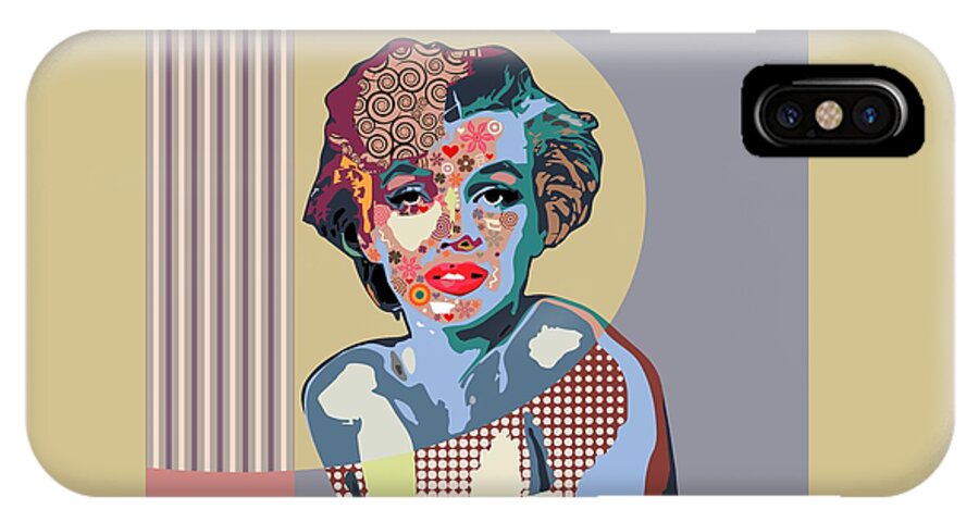 Marilyn Monroe iPhone X Case featuring the digital art Marilyn Monroe by Lanre Studio