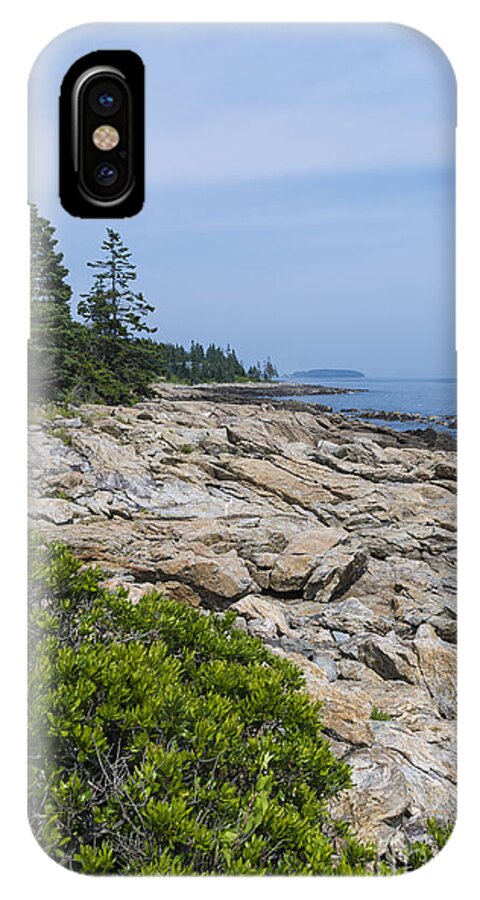 Rocky Shore iPhone X Case featuring the photograph Marshall Ledge looking downeast by Patrick Fennell