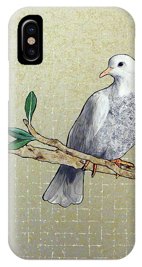 Peace iPhone X Case featuring the mixed media Francis by Jacqueline Bevan
