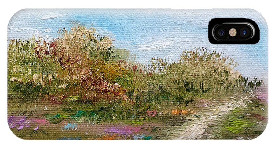 Landscape iPhone X Case featuring the painting May The Road Rise Up To Meet You by Judith Rhue