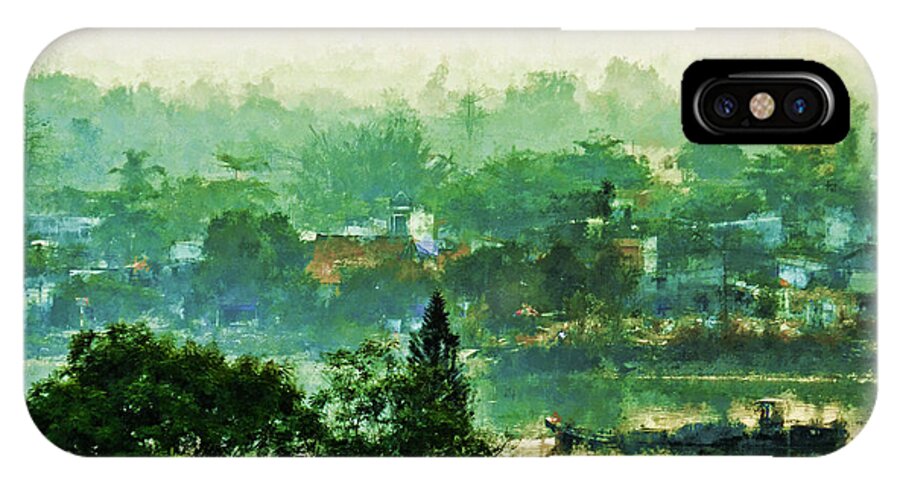 Vietnam iPhone X Case featuring the digital art Mekong Morning by Cameron Wood