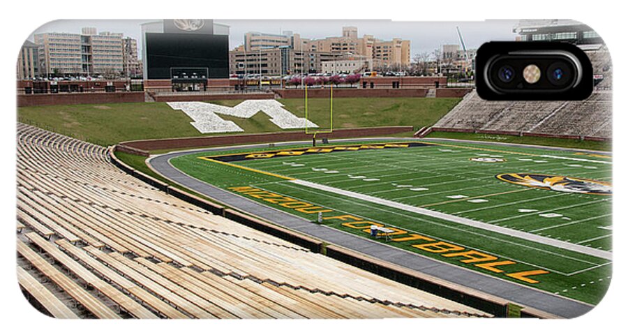 Faurot Field iPhone X Case featuring the photograph Memorial Stadium by Steve Stuller