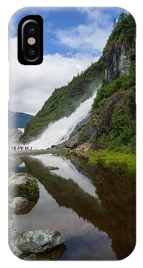 Waterfall iPhone X Case featuring the photograph Mendenhall Waterfall by Anthony Jones