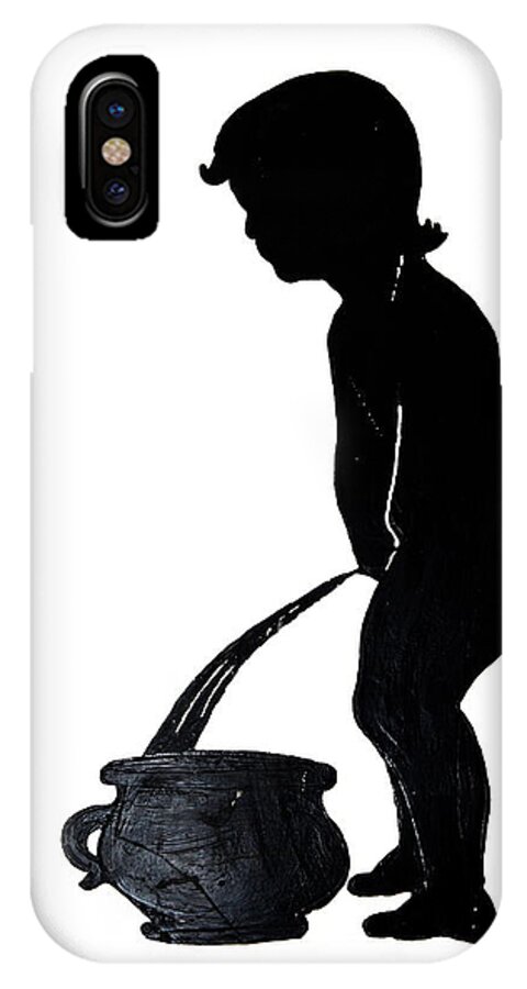 Mens Room Sign iPhone X Case featuring the photograph Mens Room Sign Silhouette by Sally Weigand