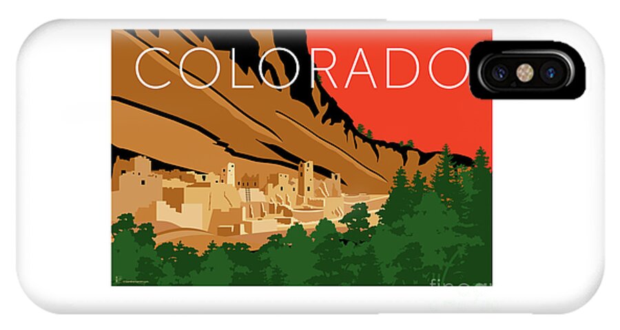 Colorado iPhone X Case featuring the digital art Mesa Verde Orange by Sam Brennan
