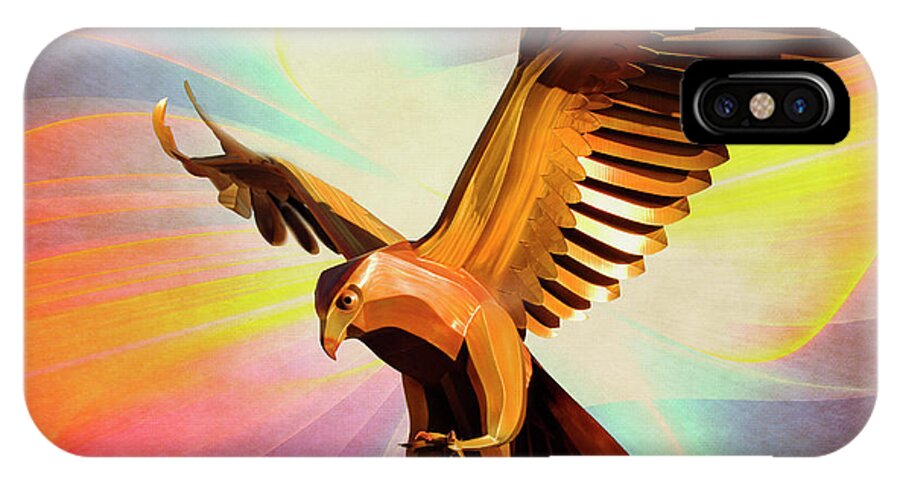 Metal Bird iPhone X Case featuring the digital art Metal Bird 1 of 4 by Walter Herrit