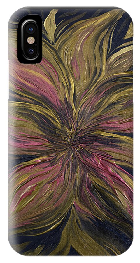 Metallic iPhone X Case featuring the painting Metallic Flower by Michelle Pier
