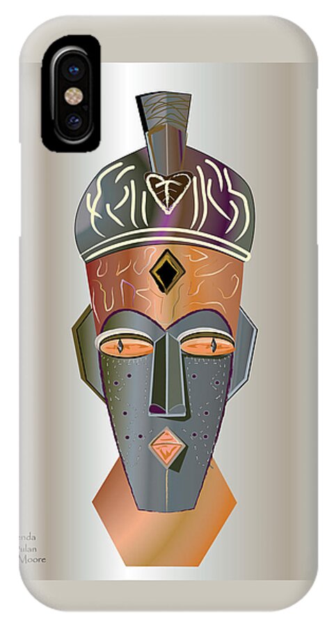 Copper iPhone X Case featuring the digital art Mhask I I I by Brenda Dulan Moore