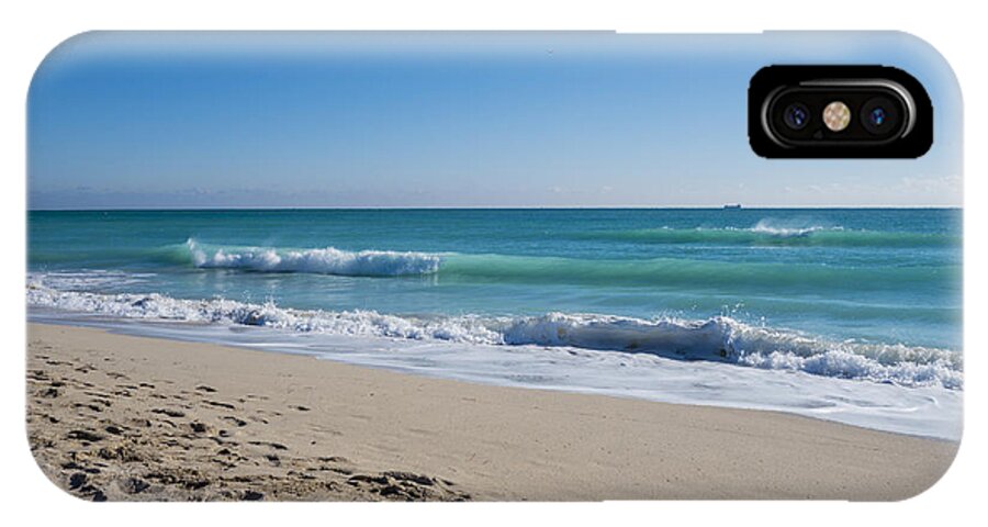 Miami iPhone X Case featuring the photograph Miami Beach Blue Sky Blue Ocean by Toby McGuire