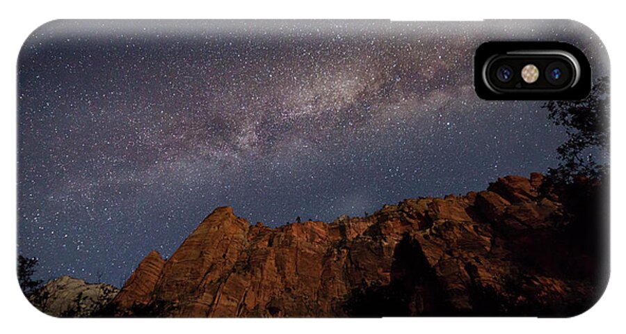 Milkyway iPhone X Case featuring the photograph Milky Way Galaxy Over Zion Canyon by David Watkins