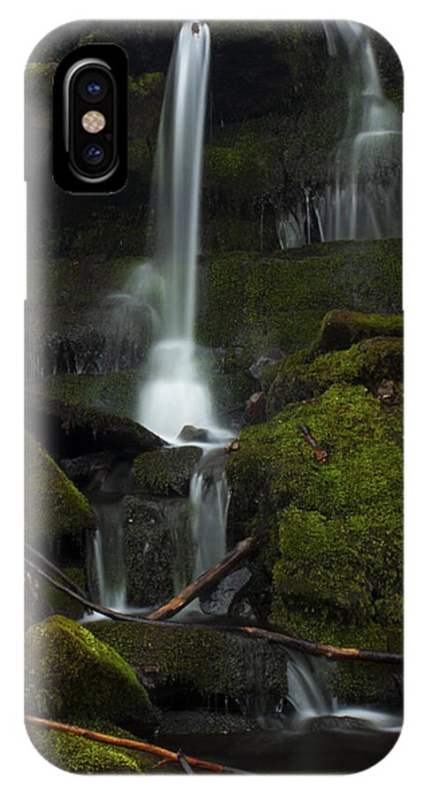 Waterfall iPhone X Case featuring the photograph Mini Waterfall in the Forest by Jeff Severson