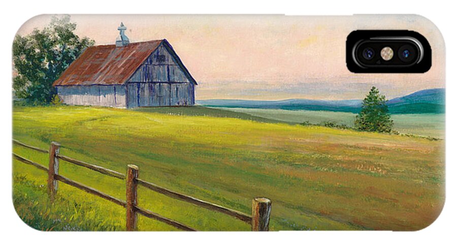 Missouri iPhone X Case featuring the painting Missouri Barn by Randy Welborn