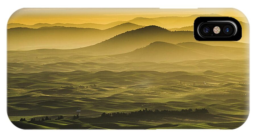 Agriculture iPhone X Case featuring the photograph Misty morning at Palouse. by Usha Peddamatham