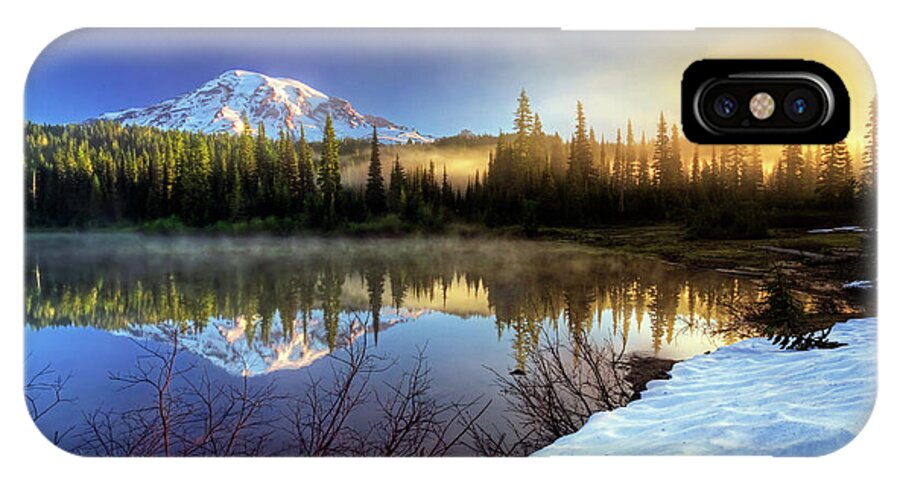Mountain iPhone X Case featuring the photograph Misty Morning Lake by William Lee