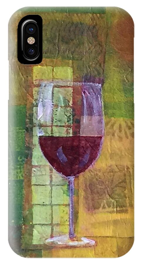 Wine iPhone X Case featuring the painting Mixed Media Painting Wine by Patricia Cleasby