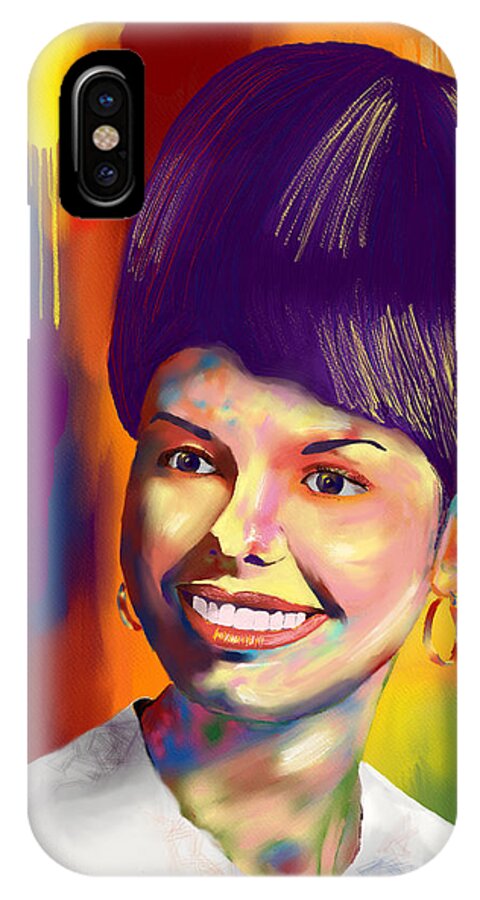 Abstract iPhone X Case featuring the digital art Mommy by Mal-Z