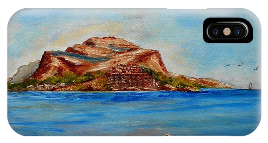 Monemvasia iPhone X Case featuring the painting Monemvasia by Konstantinos Charalampopoulos