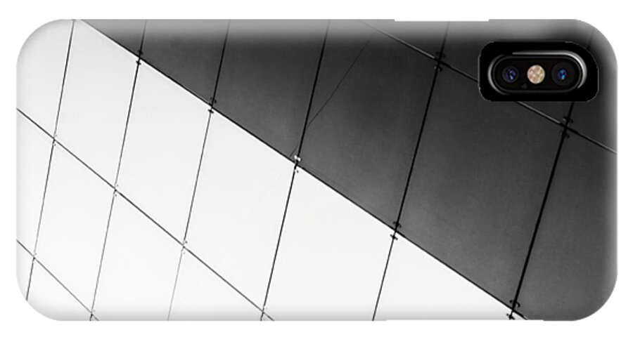 Monochrome iPhone X Case featuring the photograph Monochrome Building Abstract 3 by John Williams