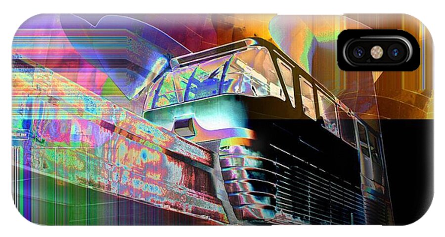 Seattle iPhone X Case featuring the digital art Monorail and EMP by Tim Allen