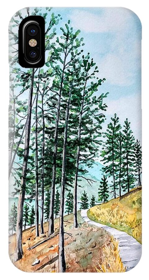 Montana iPhone X Case featuring the painting Montana Lake Como Trail by Laurie Anderson