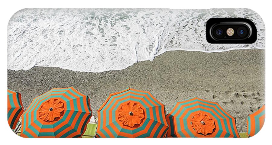 Umbrellas iPhone X Case featuring the photograph Monterosso Umbrellas by Brad Scott