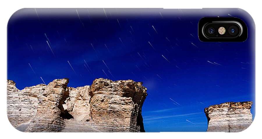 Bill Kesler Photography iPhone X Case featuring the photograph Monument Rocks Moonlight by Bill Kesler