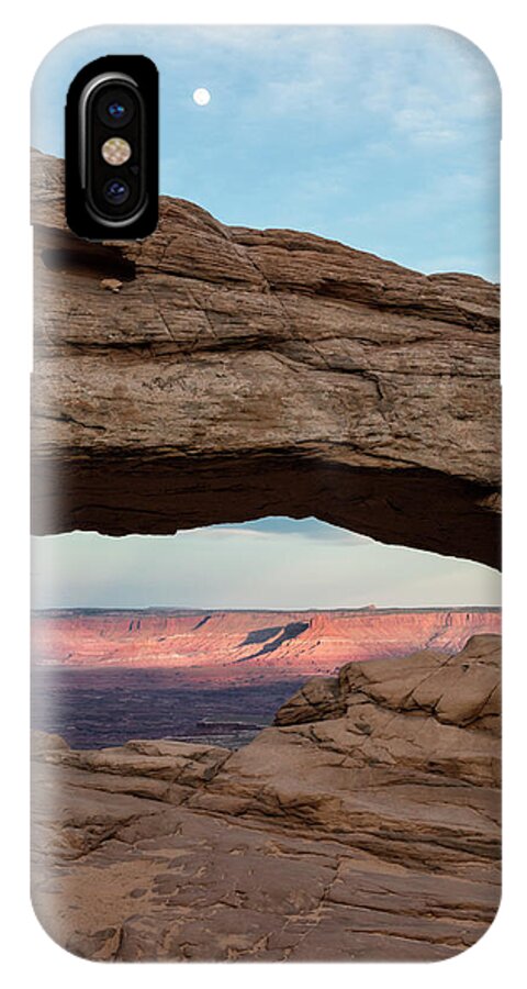 Arch iPhone X Case featuring the photograph Moon Over Mesa Arch by Denise Bush