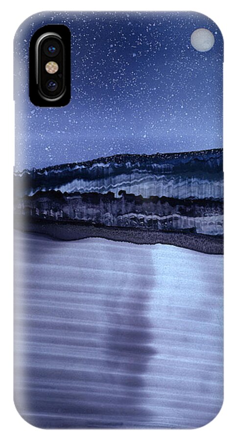 Alcohol Ink iPhone X Case featuring the painting Moonshine by Eli Tynan
