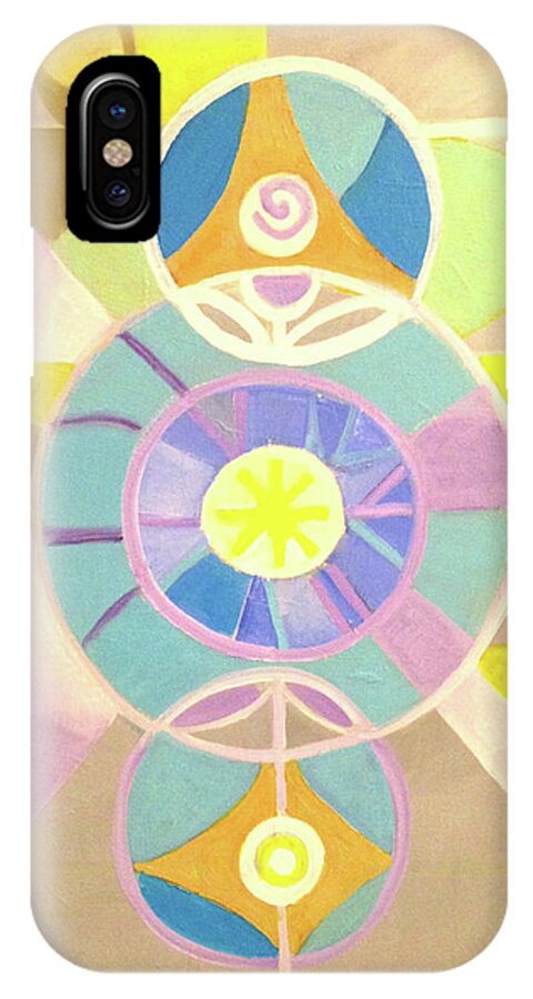Morning Glory iPhone X Case featuring the painting Morning Glory Geometrica by Suzanne Giuriati Cerny