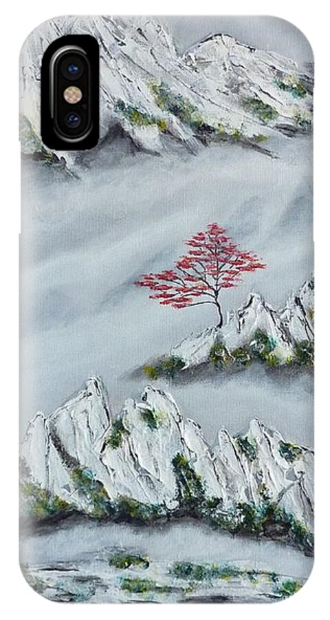 Morning Mist iPhone X Case featuring the painting Morning Mist 3 by Amelie Simmons