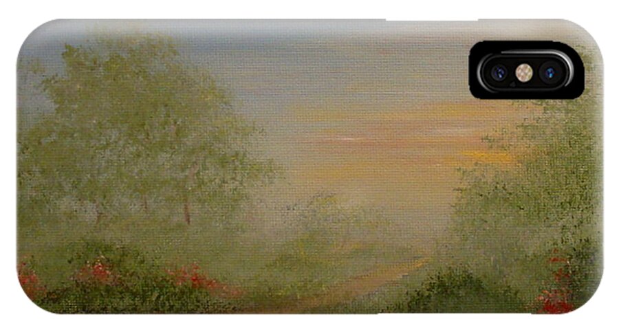 Morning iPhone X Case featuring the painting Morning Mist by Leea Baltes
