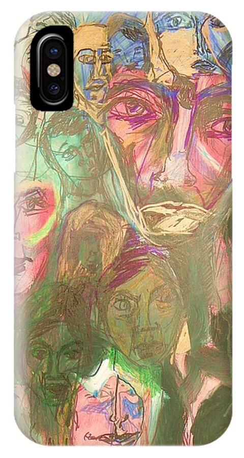 Abstract iPhone X Case featuring the painting Morning on the Subway by Judith Redman