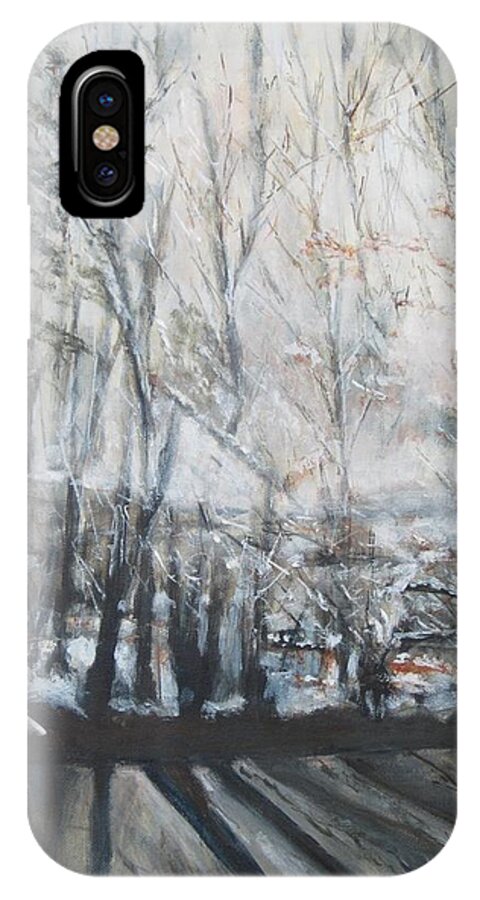 Spring iPhone X Case featuring the painting Morning Snow by Paula Pagliughi