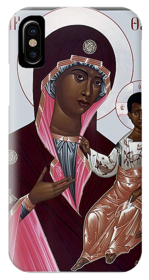 Mother Of God: Protectress Of Oppressed iPhone X Case featuring the painting Mother of God - Protectress of the Oppressed - RLPOO by Br Robert Lentz OFM