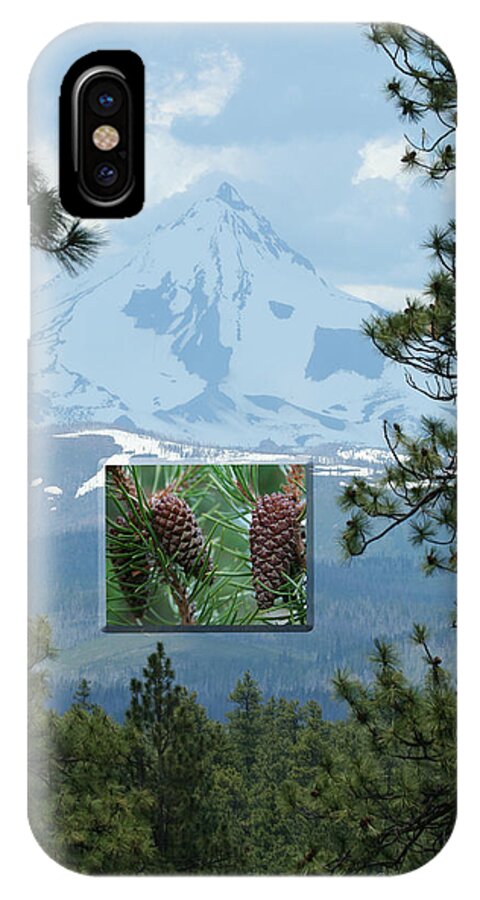 Mount Jefferson iPhone X Case featuring the photograph Mount Jefferson With Pines by Laddie Halupa