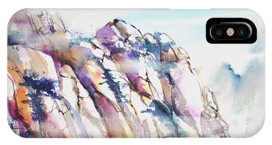 Mountain iPhone X Case featuring the painting Mountain Awe #1 by Betty M M Wong