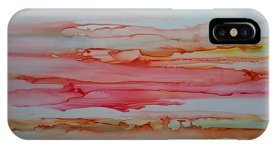 Alcohol Ink Prints iPhone X Case featuring the painting Mirage by Betsy Carlson Cross