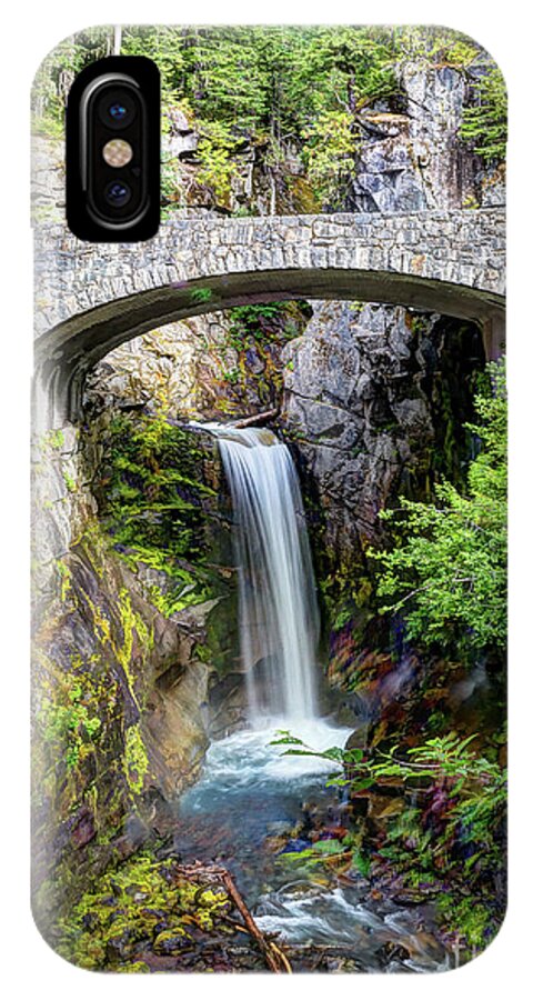 Nature iPhone X Case featuring the photograph Mt Rainier National Park, Christine Falls by Deborah Klubertanz