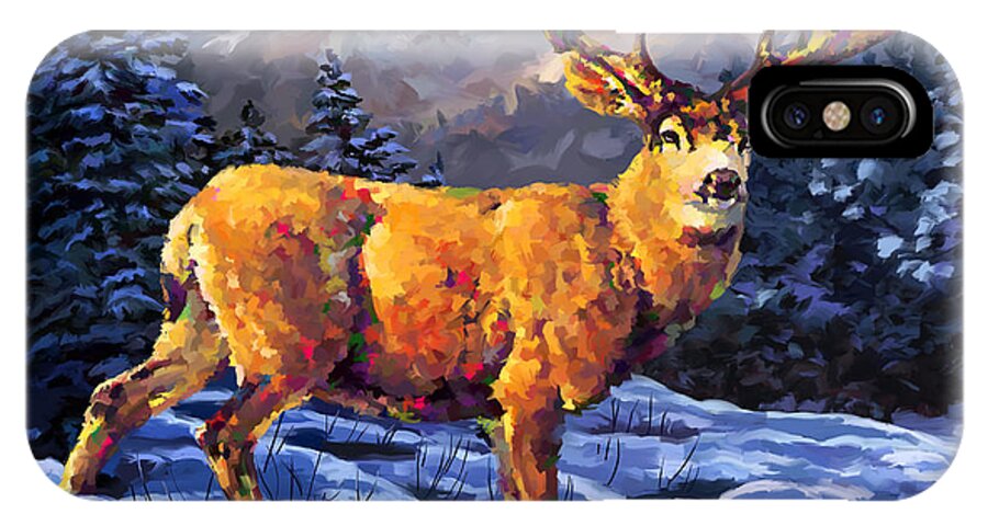 Mule Deer iPhone X Case featuring the painting Mule Deer 2 by Tim Gilliland